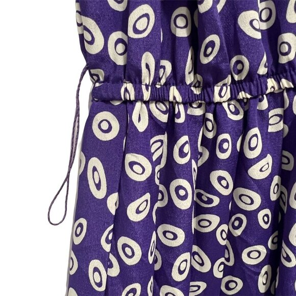 VTG 80s Leslie Fay Shirtwaist Dress Size 10 Pleated Skirt Geometric Modest - Picture 5 of 9